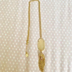 Kendra Scott Rose Gold/Clear Peach Rayne Necklace